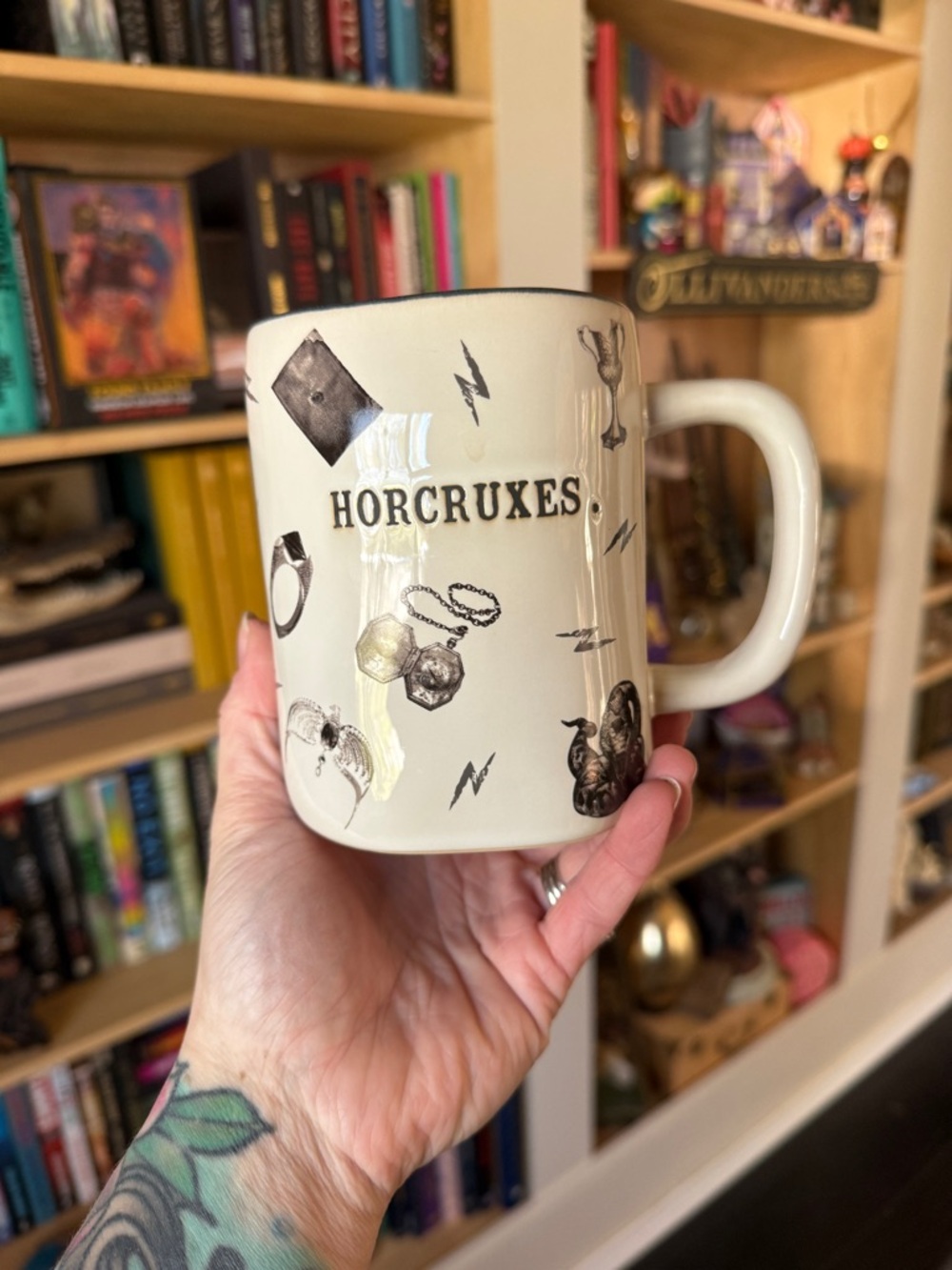 Horcruxes Harry Potter Rae Dunn Ceramic Coffee Mug - Cream